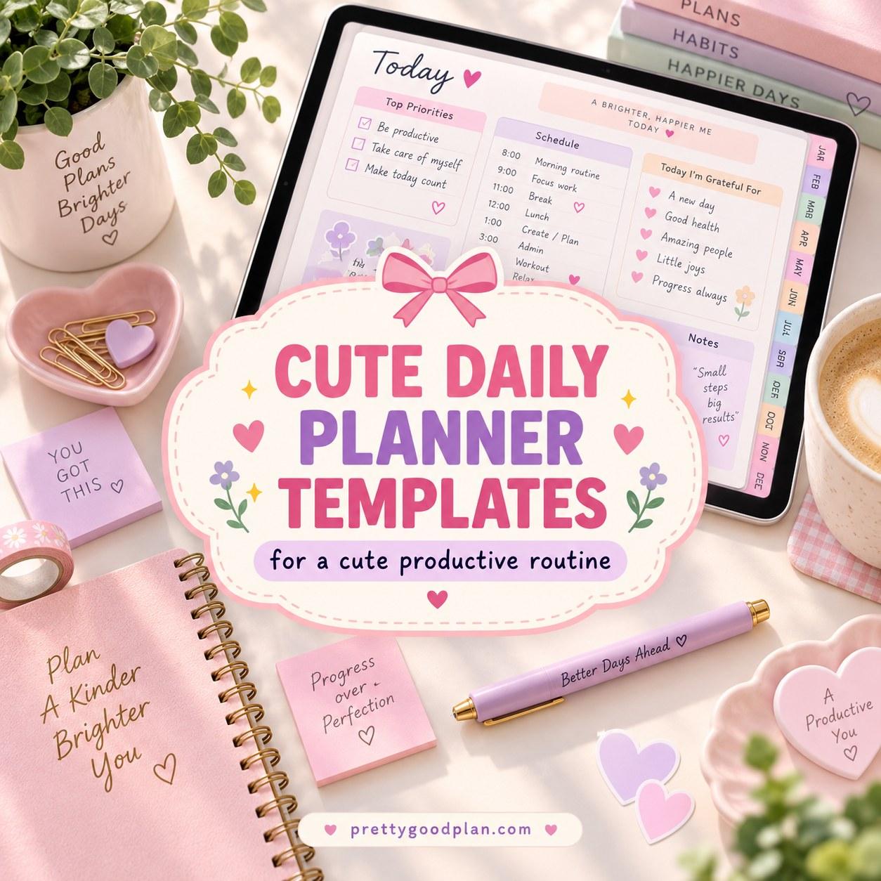 12 Best Cute Daily Planner Template Designs for a Cute Productive Routine
