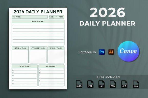 2026 daily planner template for organizing with sections for schedule, tasks, to-do list — planner templates for organizing