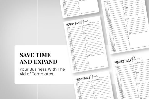 Daily planner template showing hourly schedule and task list in printable formats