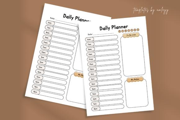 daily planner template with hourly schedule, to-do list, and notes sections in a simple beige design