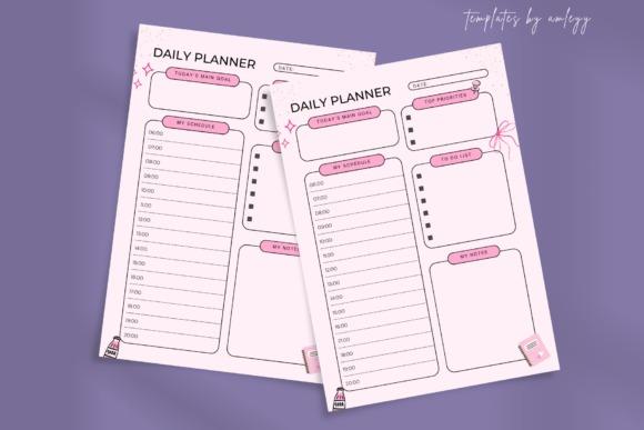 cute planner template designs pink daily planner layout with sections for schedule, priorities, to-do list, and notes