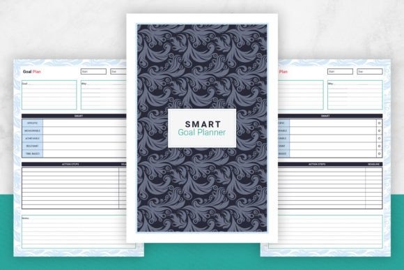 SMART goal planner template with sections for goal definition, reasons, action steps, and notes in printable format