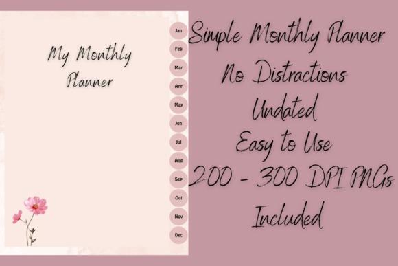 Simple Monthly Undated planner template design with muted colors and monthly tabs for digital — planner template designs