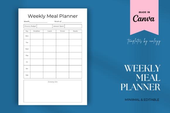Editable weekly meal planner template with days of the week and meal sections for breakfast, lunch — meal planner templates