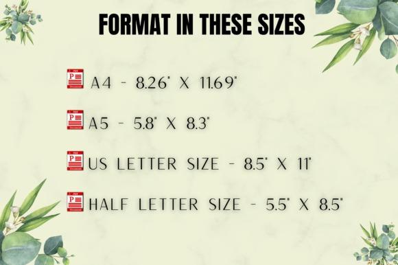 Weekly planner template available in A4, A5, US Letter, and Half Letter sizes with dimensions listed
