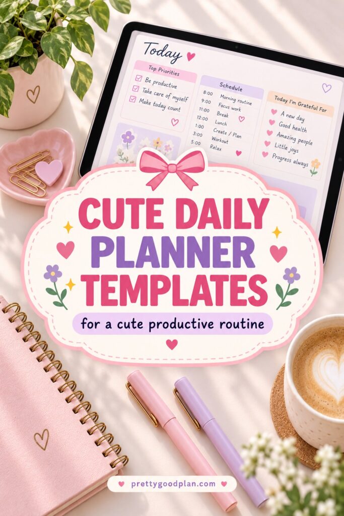 12 Best Cute Daily Planner Template Designs for a Cute Productive Routine