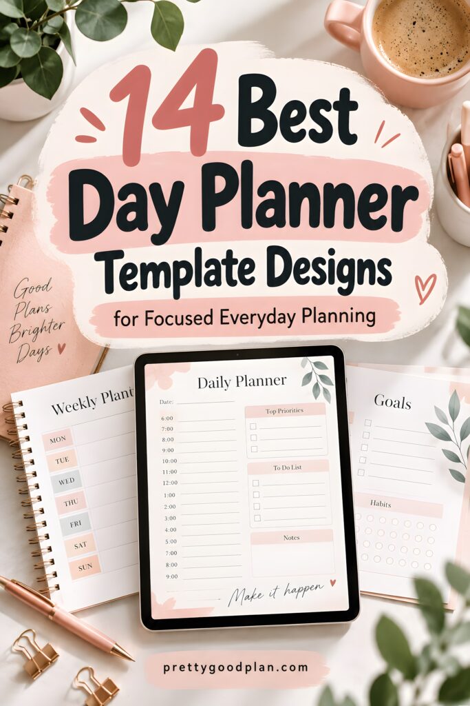 14 Best Day Planner Template Designs for focused everyday planning with weekly, daily, and goals — day planner templates
