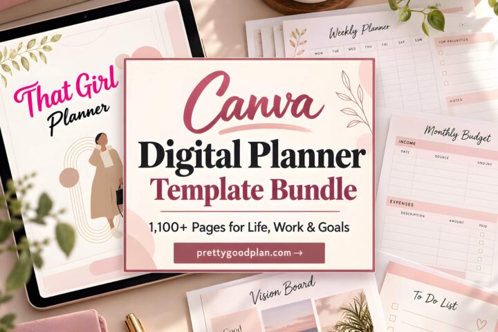 Canva Digital Planner Template Bundle for Life, Work & Goals